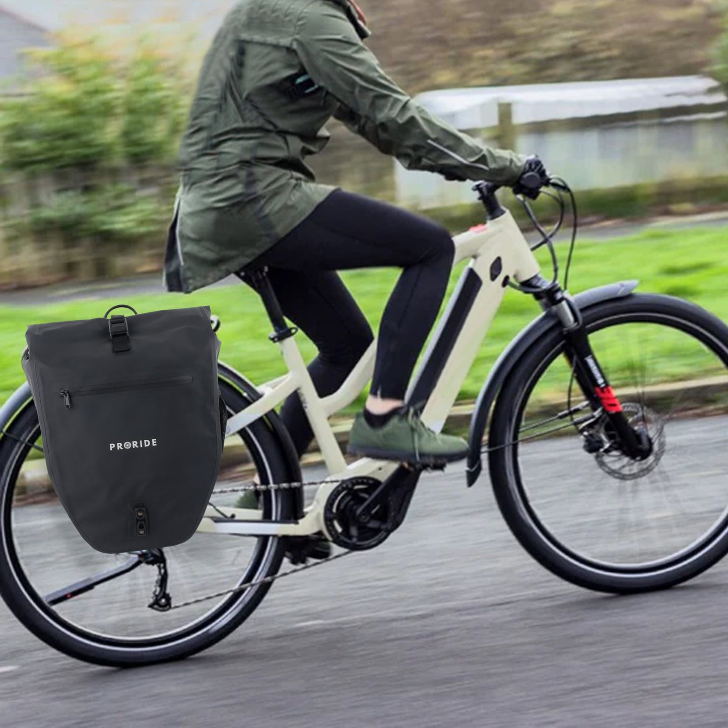 Waterdichte Enkele Fietstas 28L Proride Zwart, Voor dagelijks gebruik