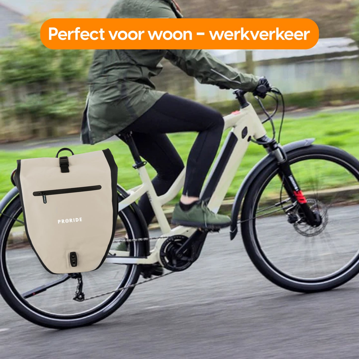 Proride Enkele Fietstas I Elke dag droog op pad I Beige