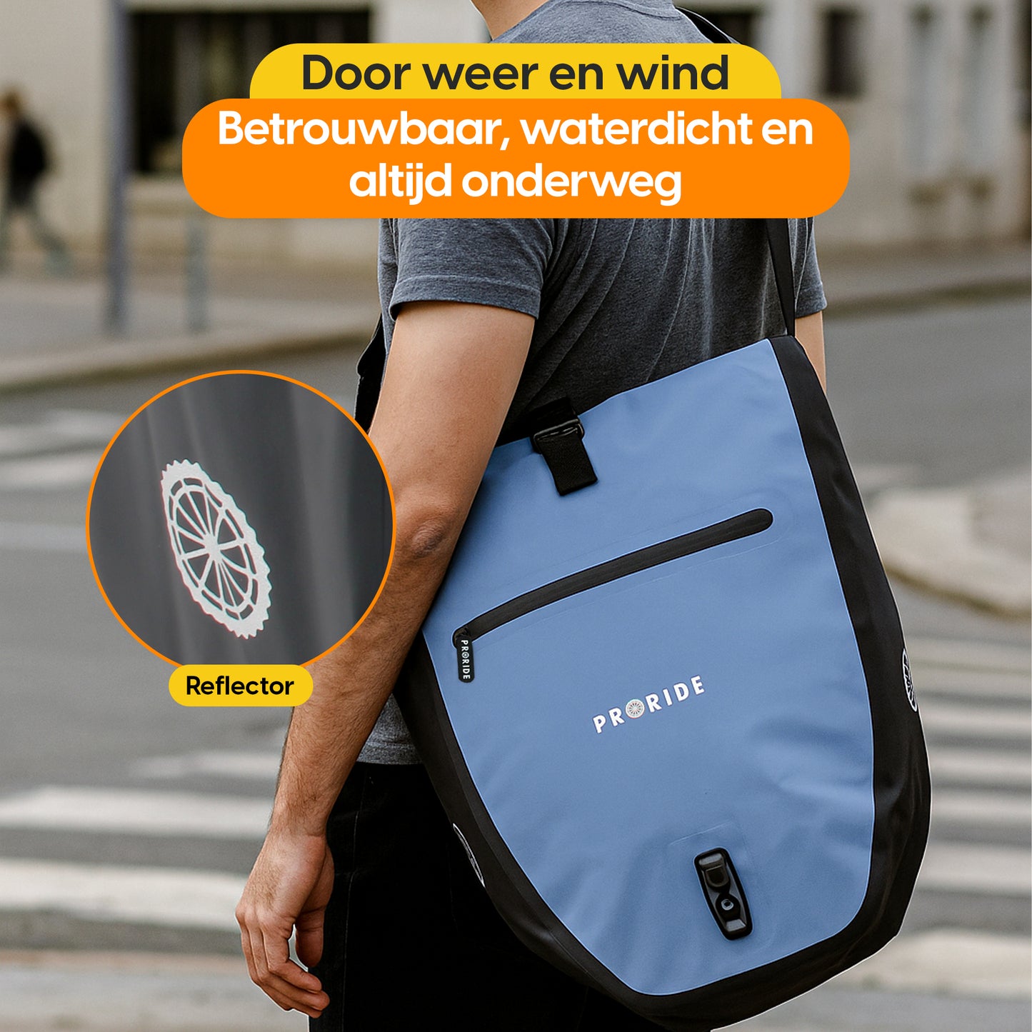 Proride Enkele Fietstas I Elke dag droog op pad I Blauw