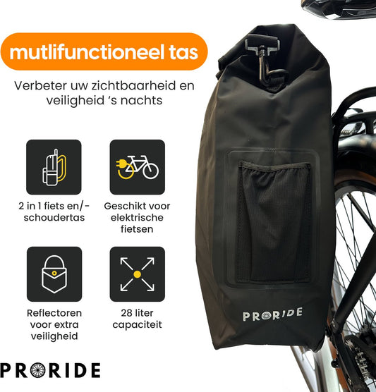 Proride Enkele Fietstas I Elke dag droog op pad I Zwart