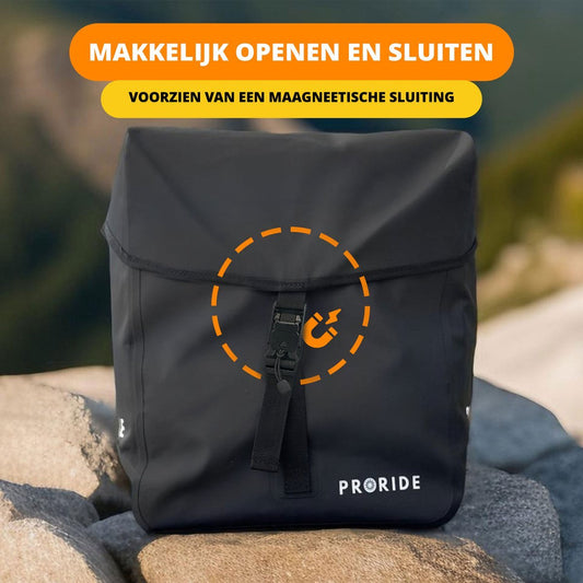 Proride dubbele fietstas I Ruim en waterdicht I Zwart - Proride