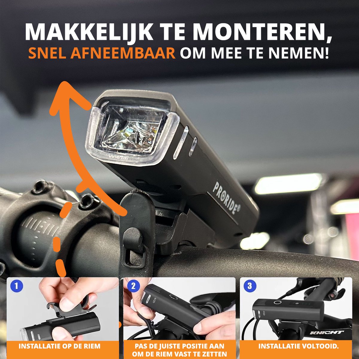 LED Fietsverlichting Set Proride – USB Oplaadbaar & Waterdicht