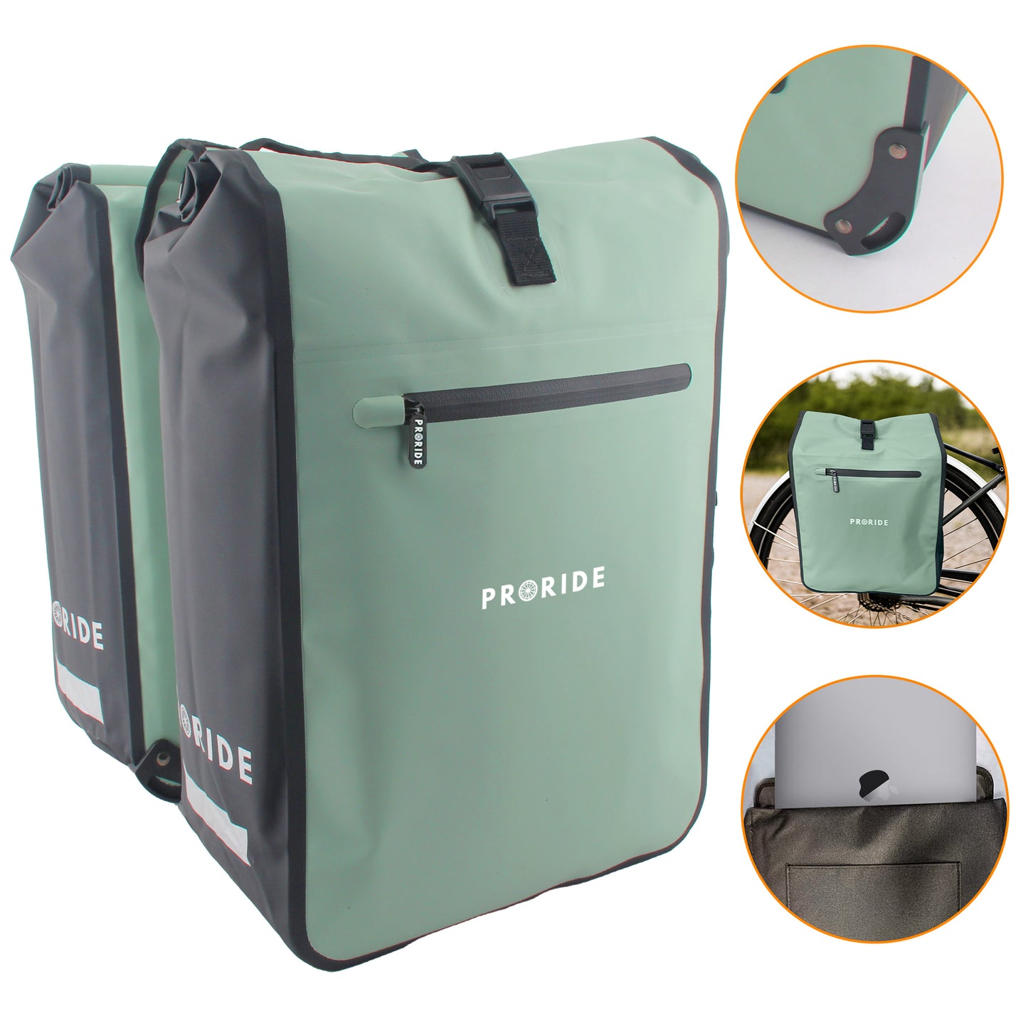 Proride dubbele fietstas I Ruim en waterdicht I Groen