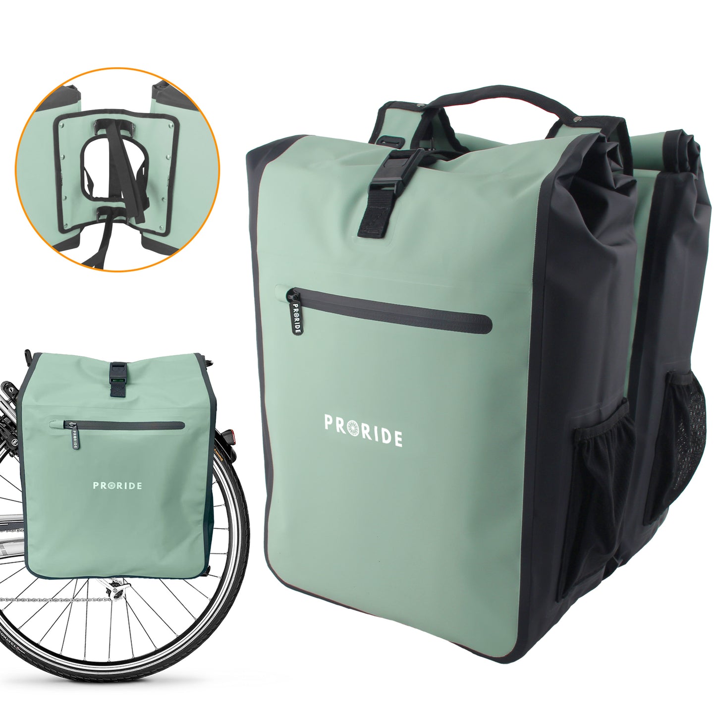 Proride dubbele fietstas I Ruim en waterdicht I Groen