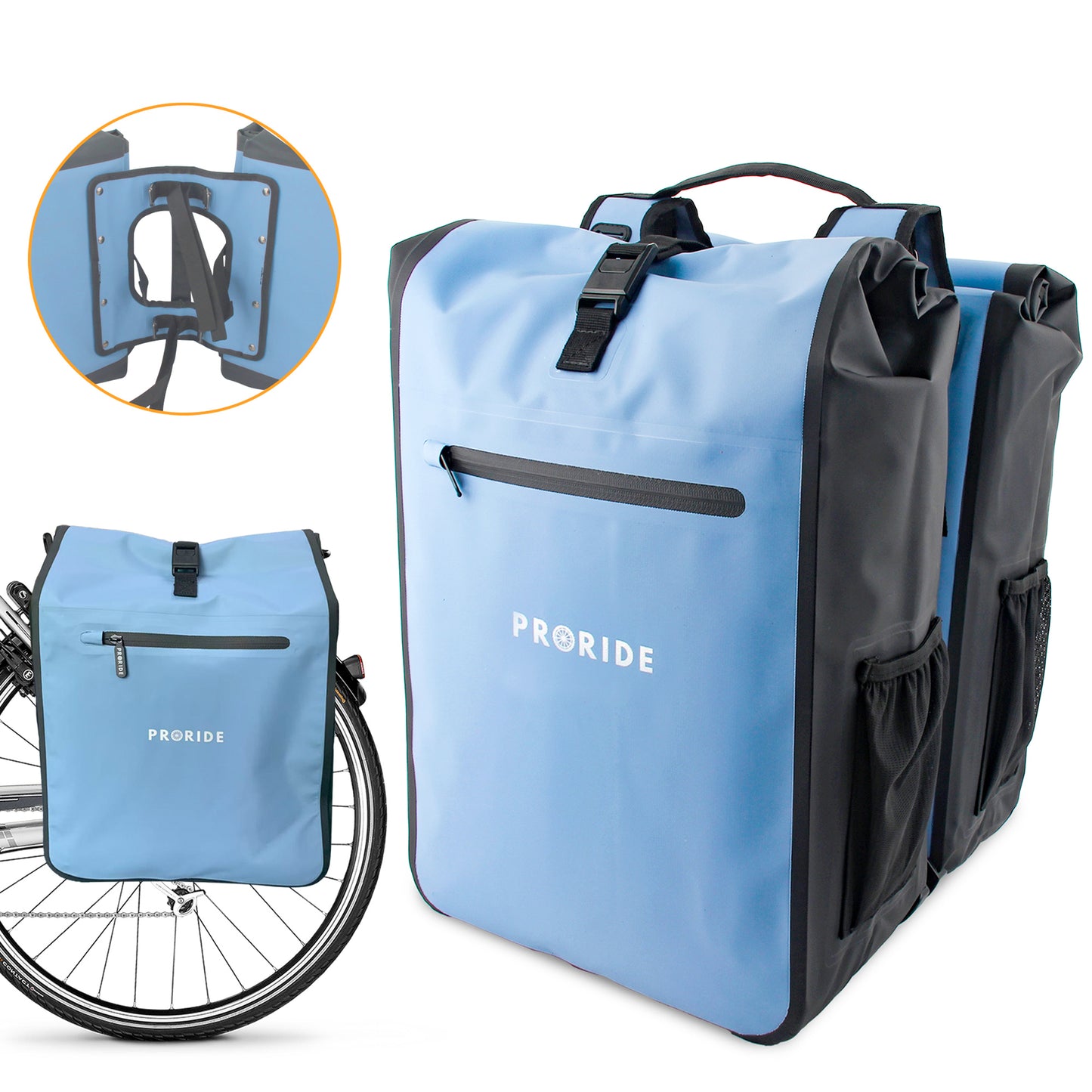 Proride dubbele fietstas I Ruim en waterdicht I Blauw