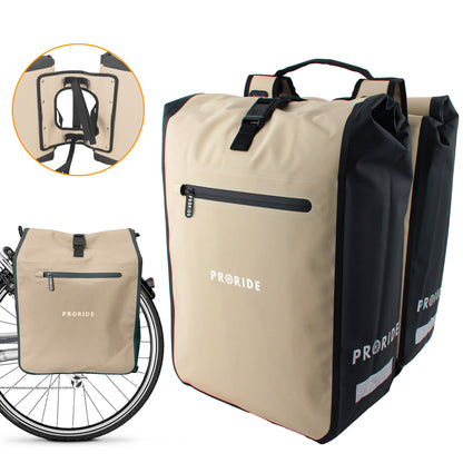 Proride dubbele fietstas I Ruim en waterdicht I Beige