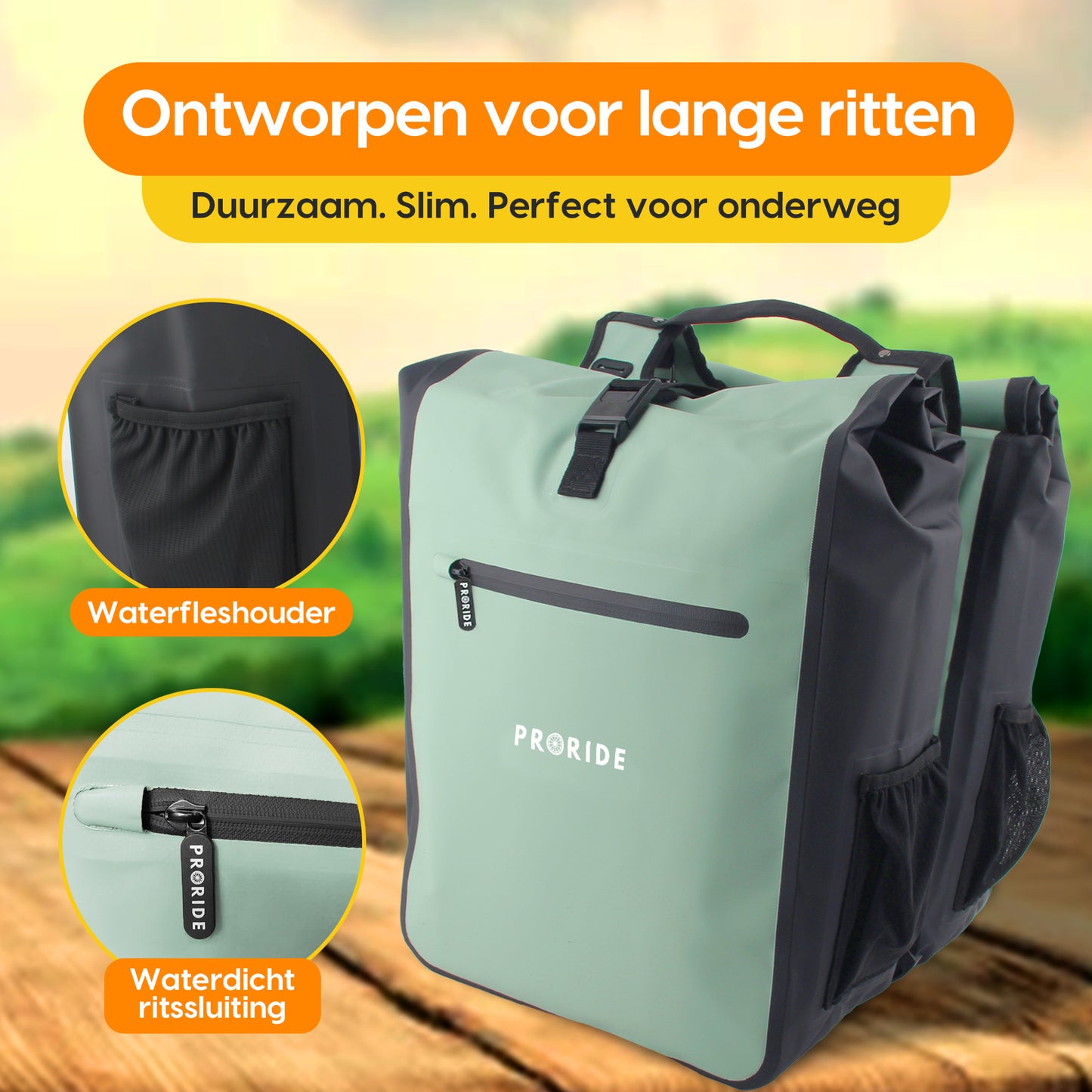 Proride dubbele fietstas I Ruim en waterdicht I Groen