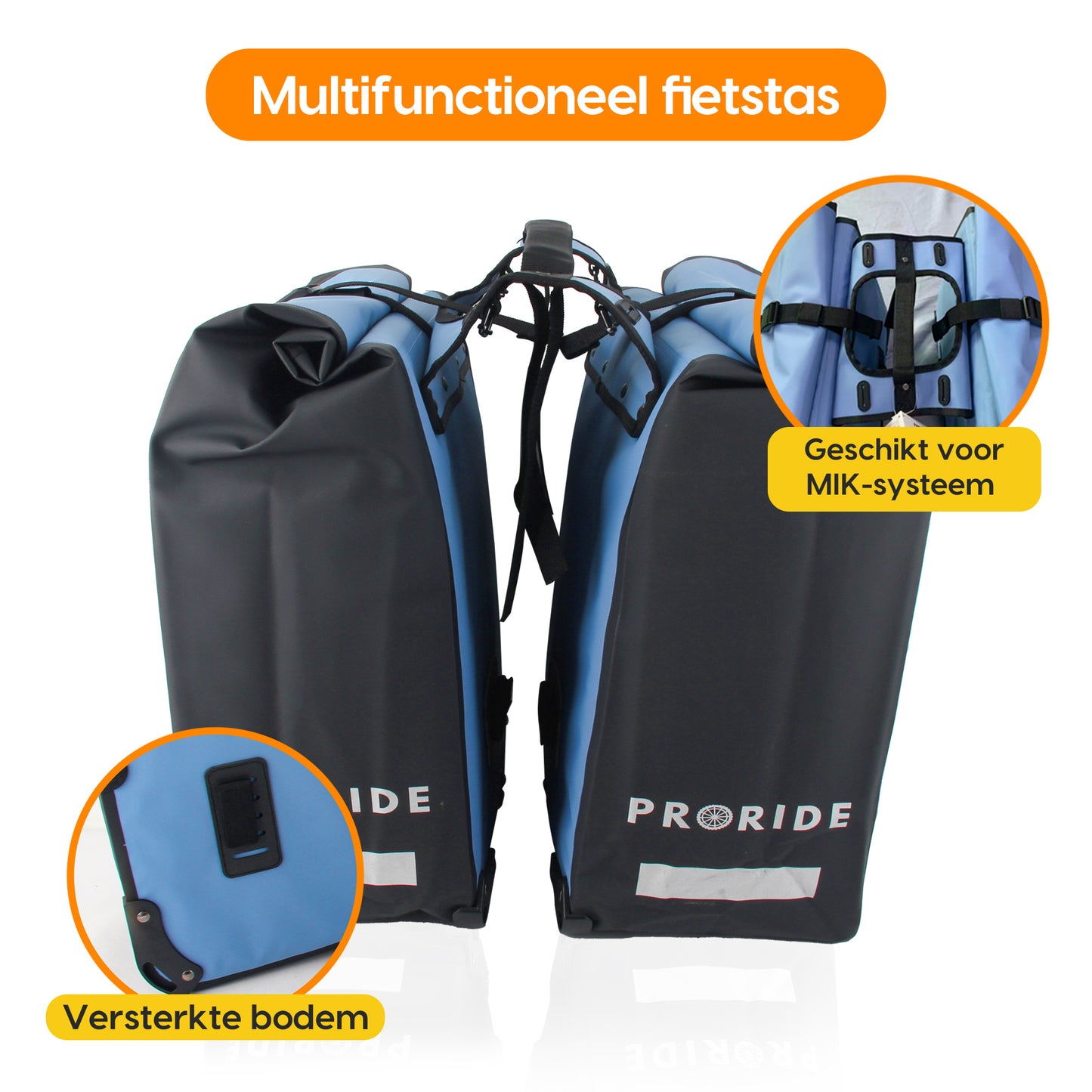 Proride dubbele fietstas I Ruim en waterdicht I Blauw