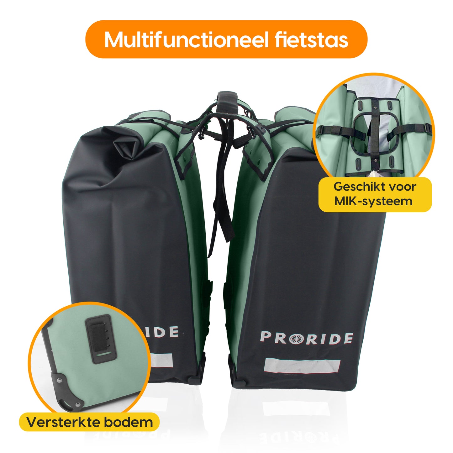 Proride dubbele fietstas I Ruim en waterdicht I Groen