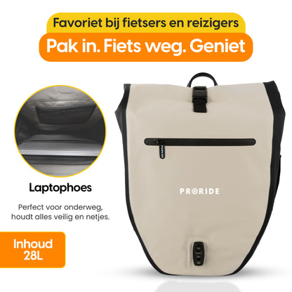 Proride Enkele Fietstas I Elke dag droog op pad I Beige