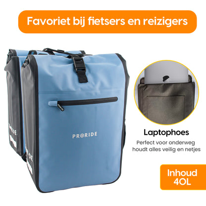 Proride dubbele fietstas I Ruim en waterdicht I Blauw