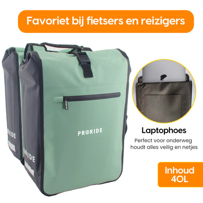 Proride dubbele fietstas I Ruim en waterdicht I Groen