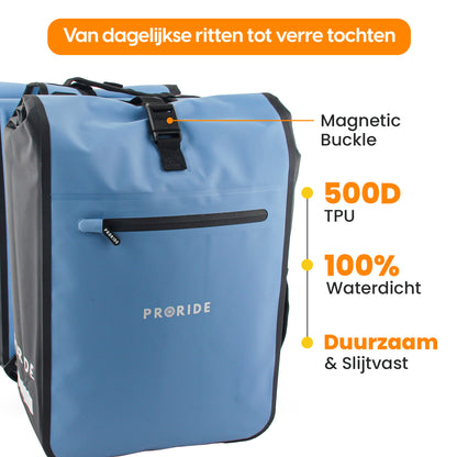 Proride dubbele fietstas I Ruim en waterdicht I Blauw