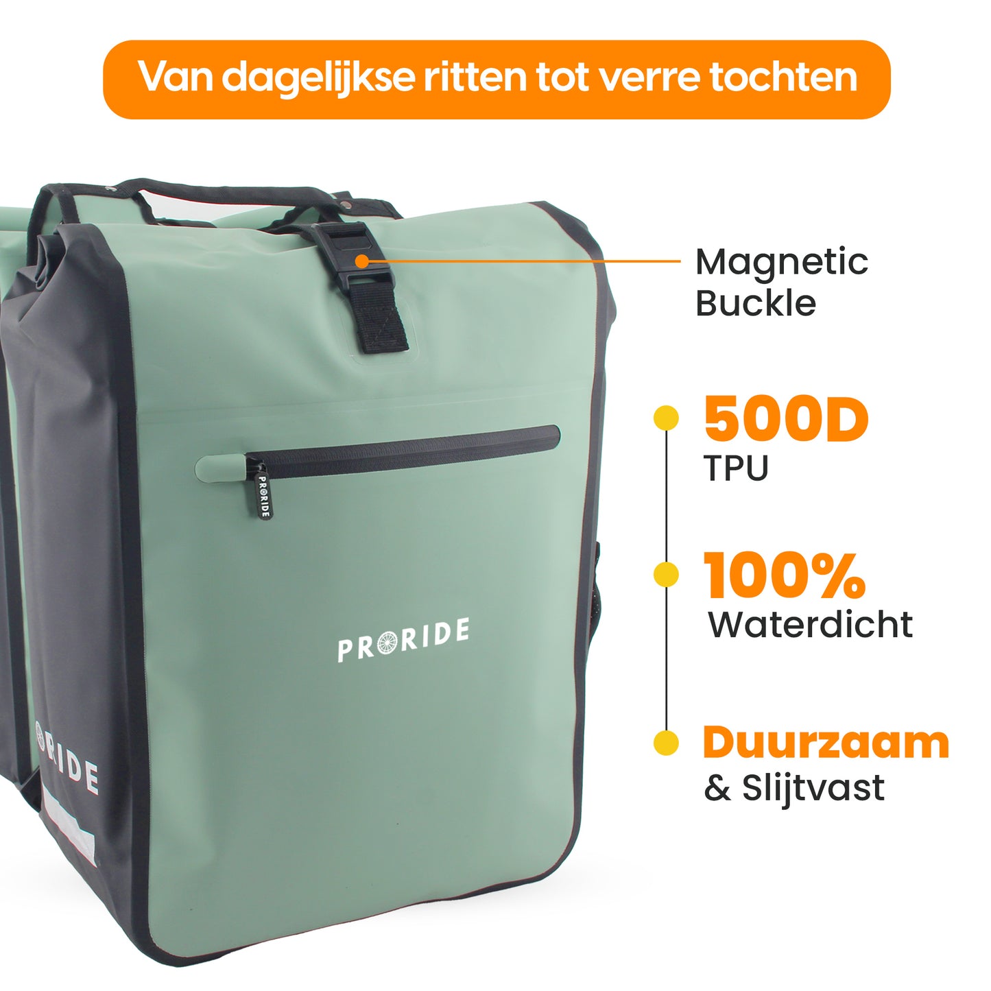 Proride dubbele fietstas I Ruim en waterdicht I Groen