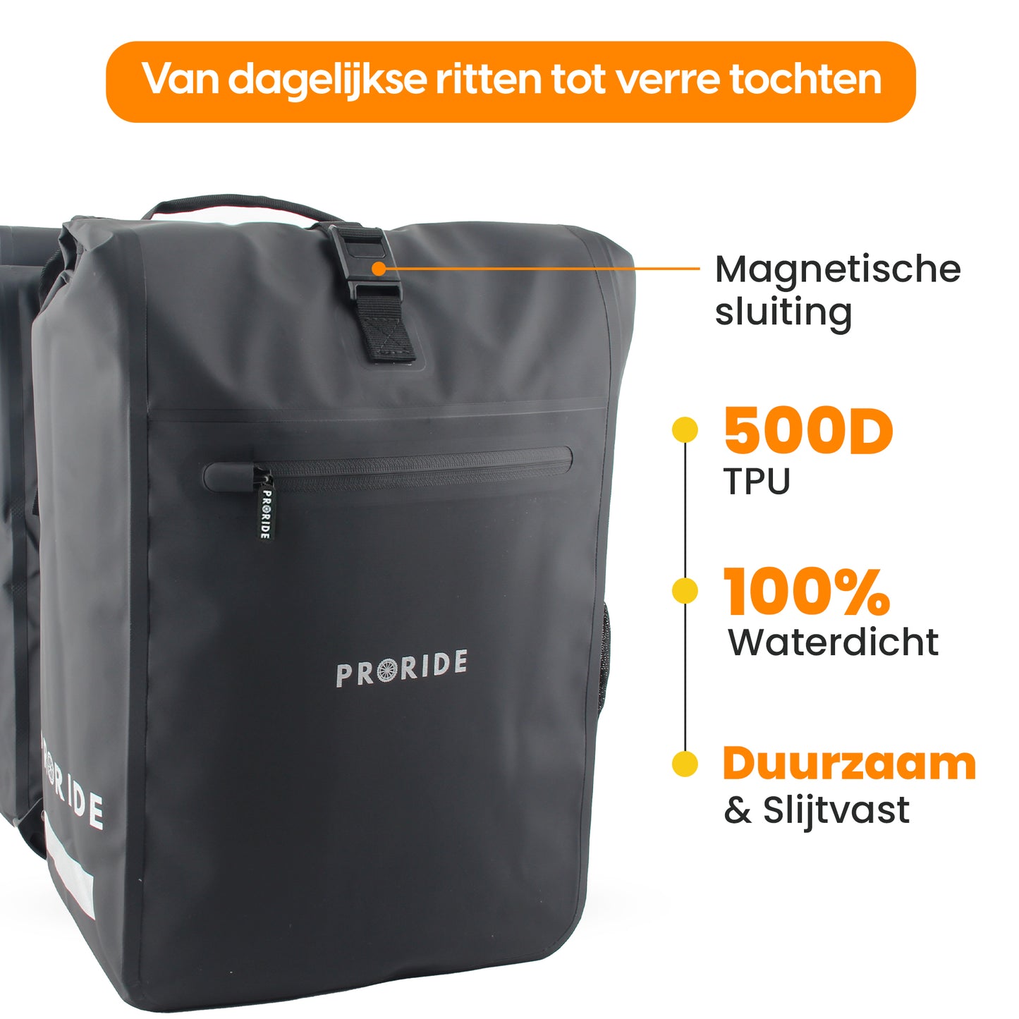 Proride dubbele fietstas I Ruim en waterdicht I Zwart