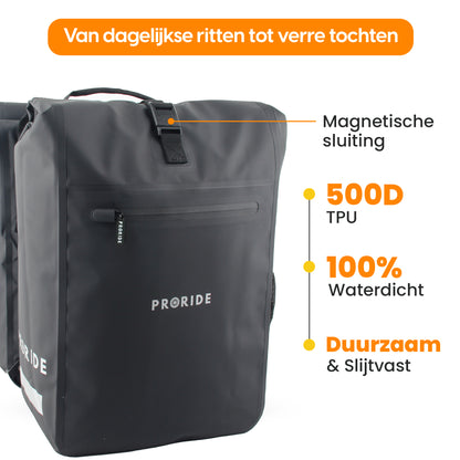 Proride dubbele fietstas I Ruim en waterdicht I Zwart