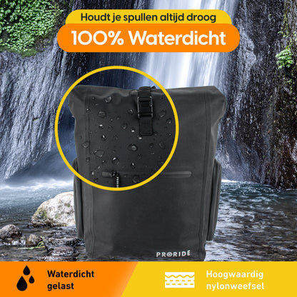 Proride 3-in-1 Fietstas I Rugzak I 25L I Waterdicht I Zwart