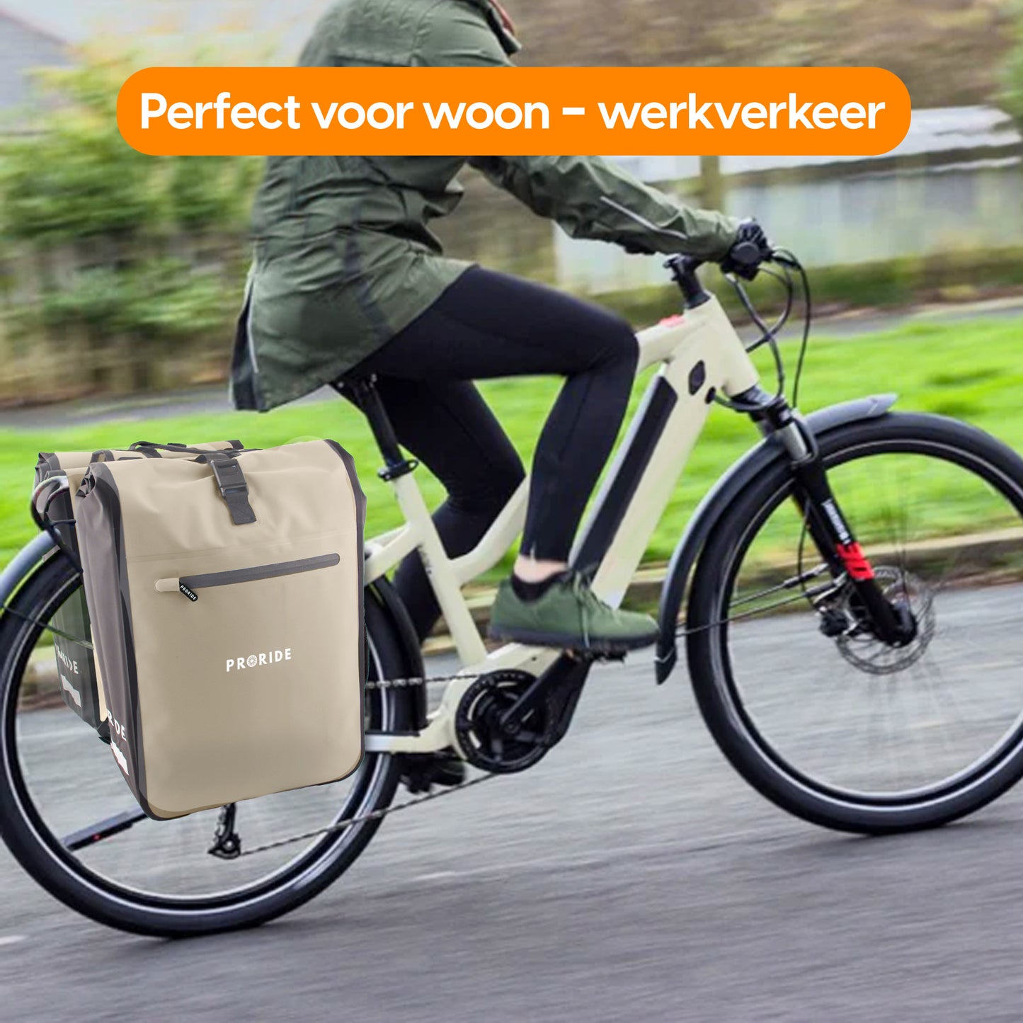 Proride dubbele fietstas I Ruim en waterdicht I Beige