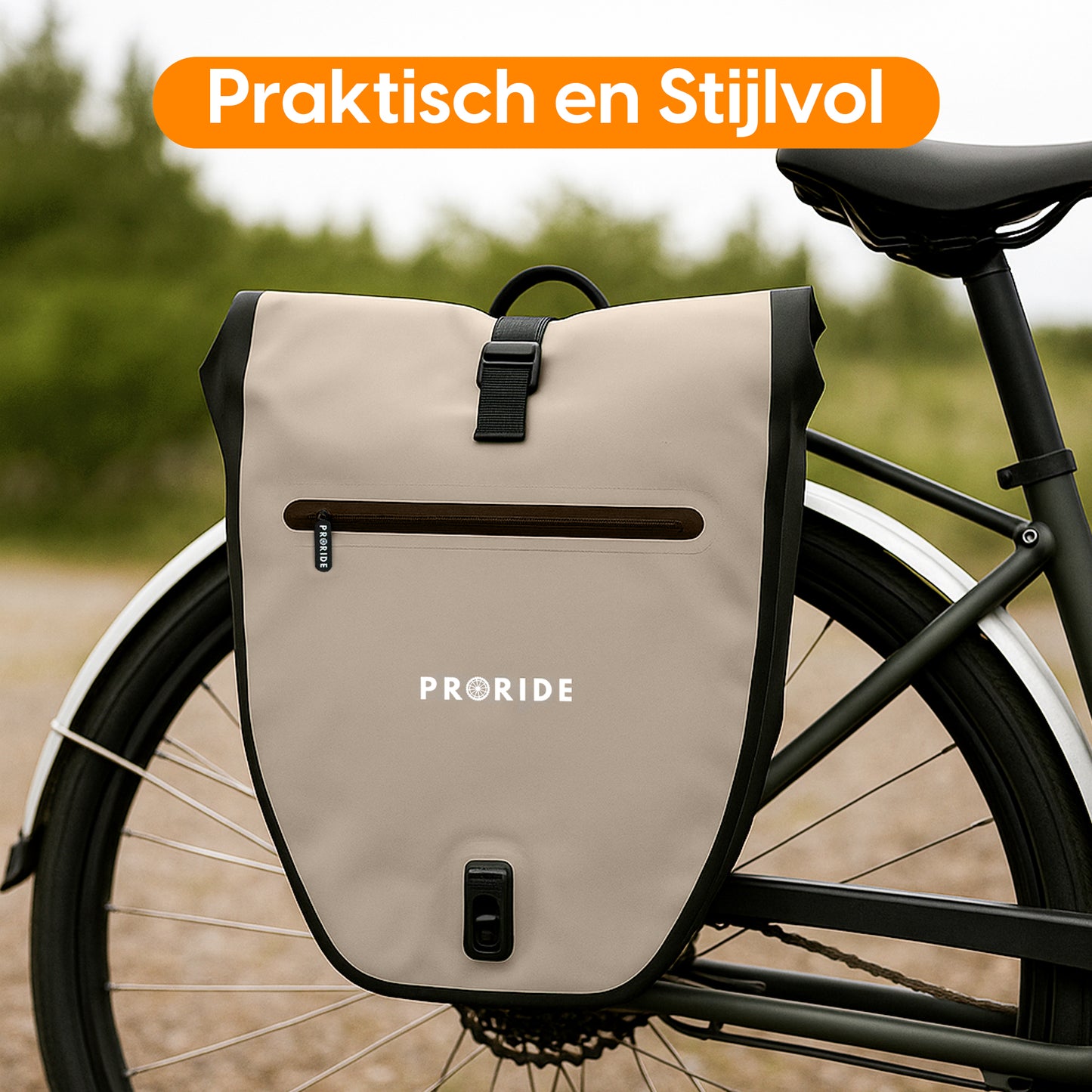 Proride Enkele Fietstas I Elke dag droog op pad I Beige