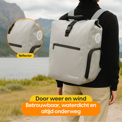 Proride 3-in-1 Fietstas I Rugzak I 25L I Waterdicht I Reflecterend Grijs