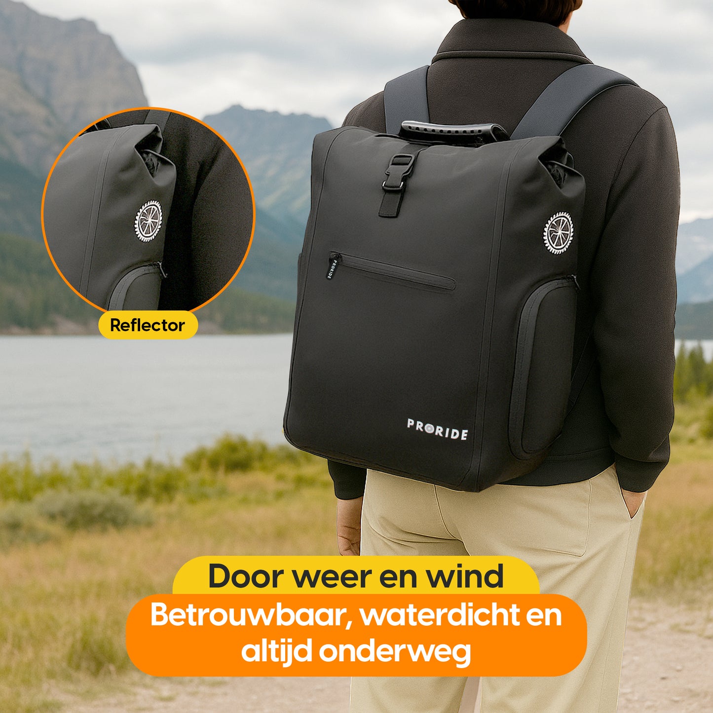 Proride 3-in-1 Fietstas I Rugzak I 25L I Waterdicht I Zwart