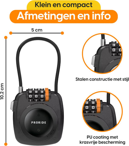 Proride 3- cijferig kabelslot I Slim en veilig onderweg I groen
