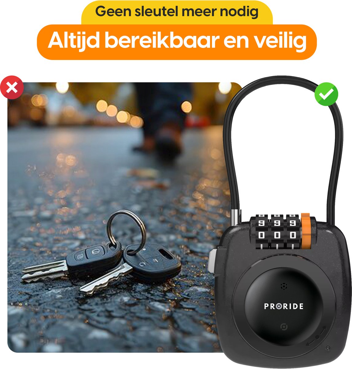 Proride 3- cijferig kabelslot I Slim en veilig onderweg I groen