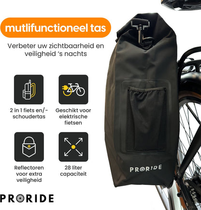 Proride Enkele Fietstas I Elke dag droog op pad I Zwart
