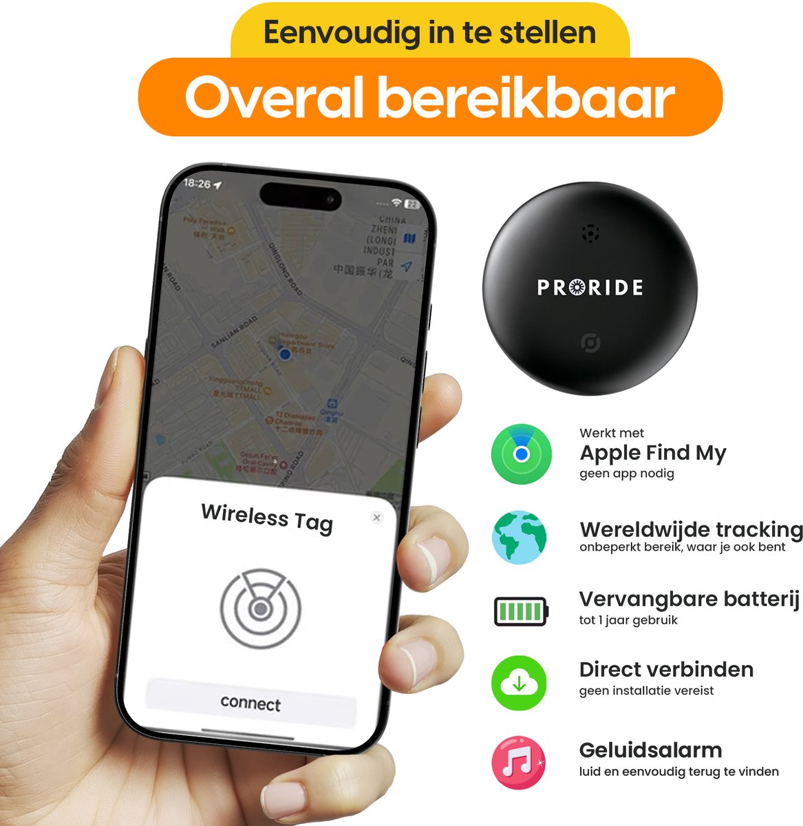 Proride Smart Tag voor IOS Apple I Compact, slim en altijd verbonden I 2 stuks