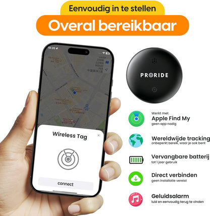 Proride Smart Tag voor IOS Apple I Compact, slim en altijd verbonden I 2 stuks