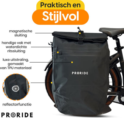 Proride Enkele Fietstas I Elke dag droog op pad I Zwart