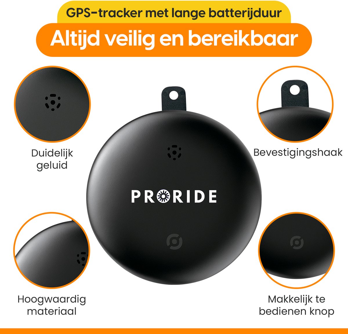 Proride Smart Tag voor Android I Compact, slim en altijd verbonden I 2 stuks