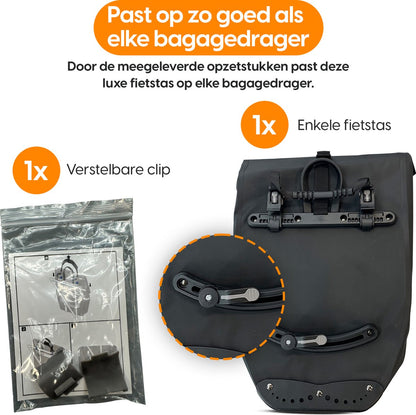 Proride Enkele Fietstas I Elke dag droog op pad I Zwart