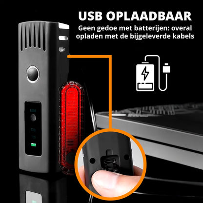 Proride LED Fietslamp Set l Altijd zichtbaar en veilig