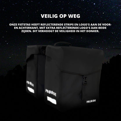 Proride dubbele fietstas I Ruim en waterdicht I Zwart