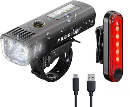 Proride LED Fietslamp Set l Altijd zichtbaar en veilig