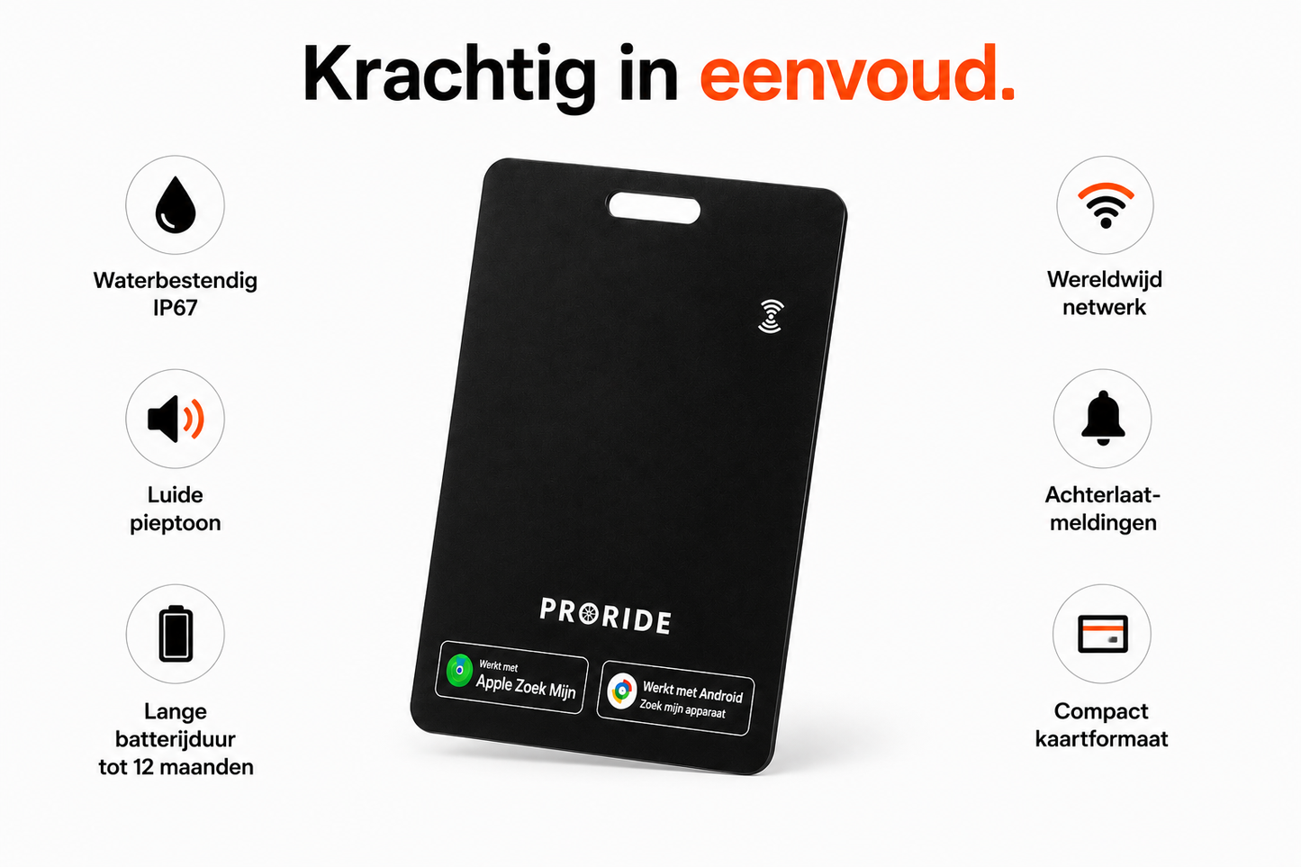 Proride® Tracker Dual Kaart - Smarttag  - Zwart