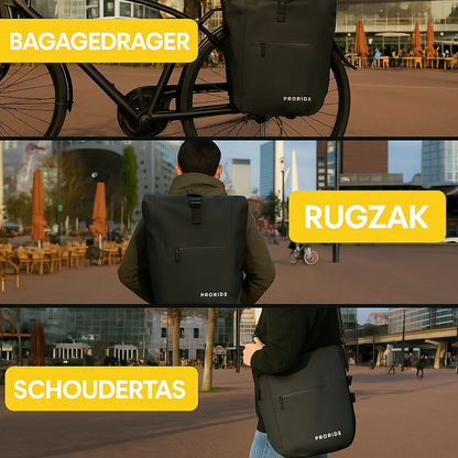 Proride 3-in-1 Fietstas I Rugzak I 25L I Waterdicht I Zwart