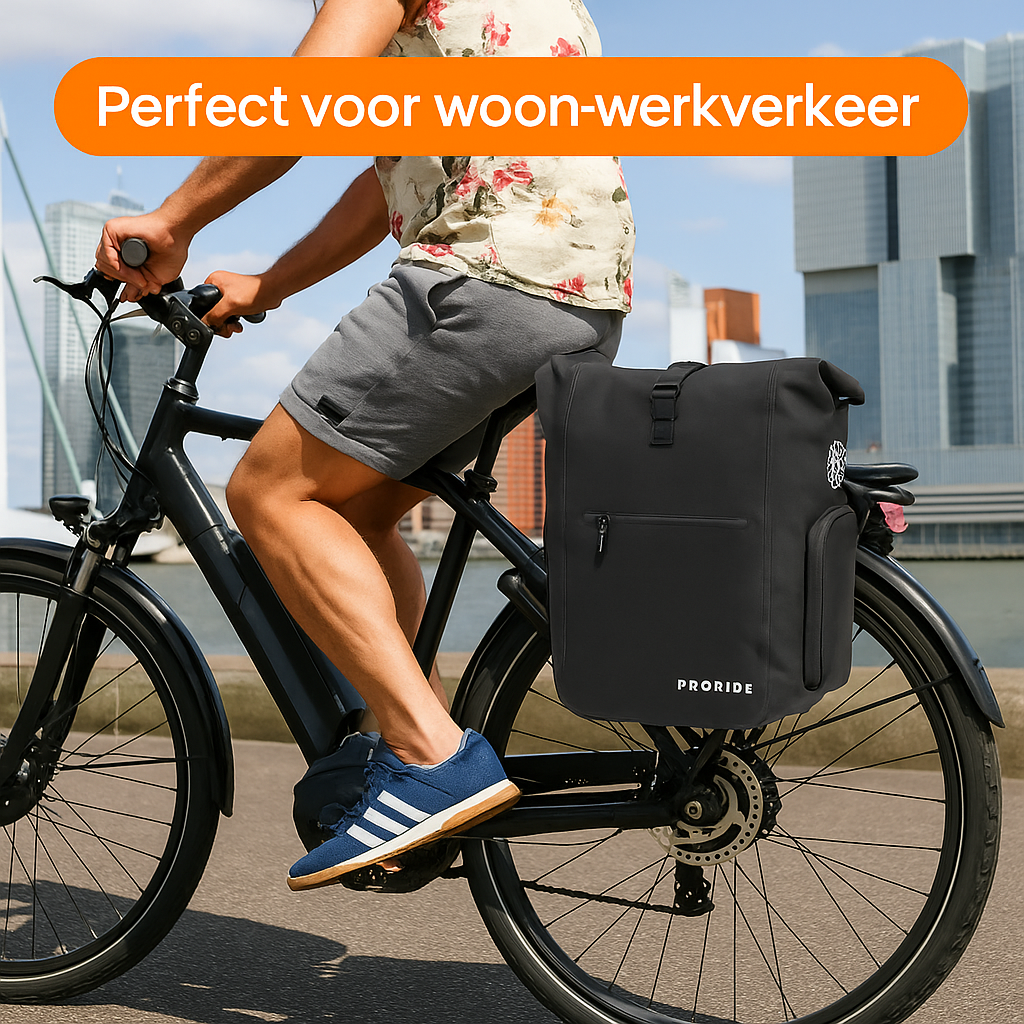 Proride 3-in-1 Fietstas I Rugzak I 25L I Waterdicht I Zwart
