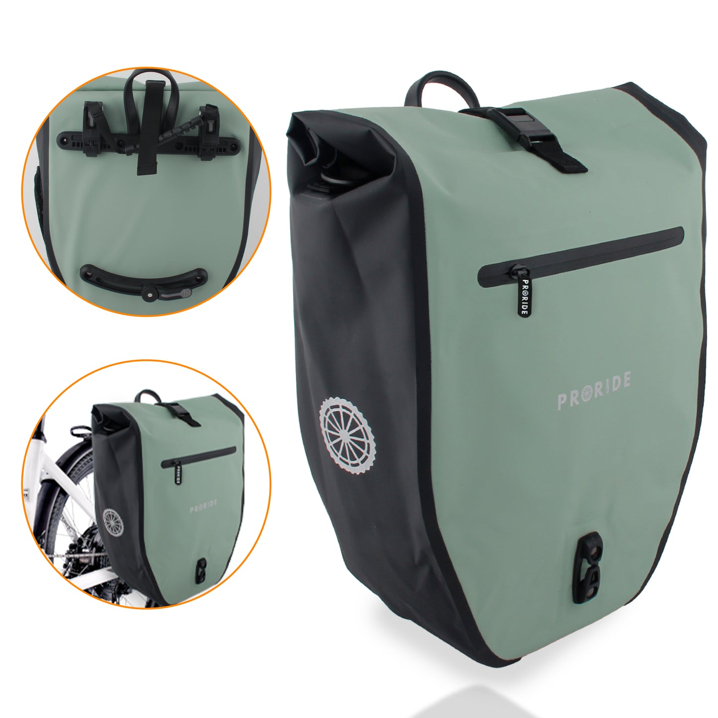 Proride Enkele Fietstas I Elke dag droog op pad I Groen